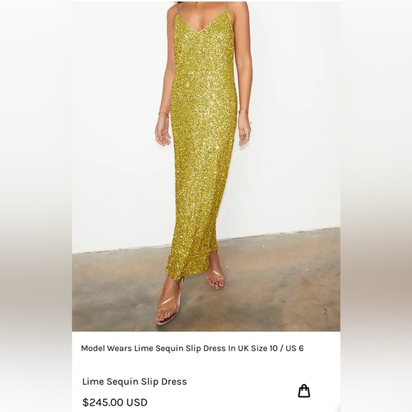 Never Fully Dressed Green Sequence Dress size 6 - Picture 6 of 8